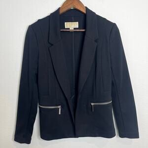 Michael Michael Kors Black Zip Pocket Blazer Women’s Size 6 Stretch Jacket